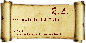 Rothschild Lúcia névjegykártya